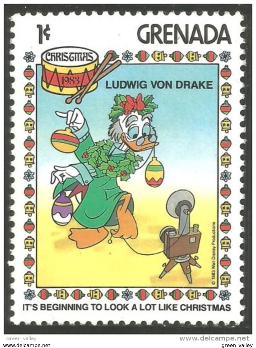 460 Grenada Disney Camera Photographie Photography Costumes Gontran Ludwig Von Drake Tambour Drum MNH ** Neuf SC (GRE-18 - Photography