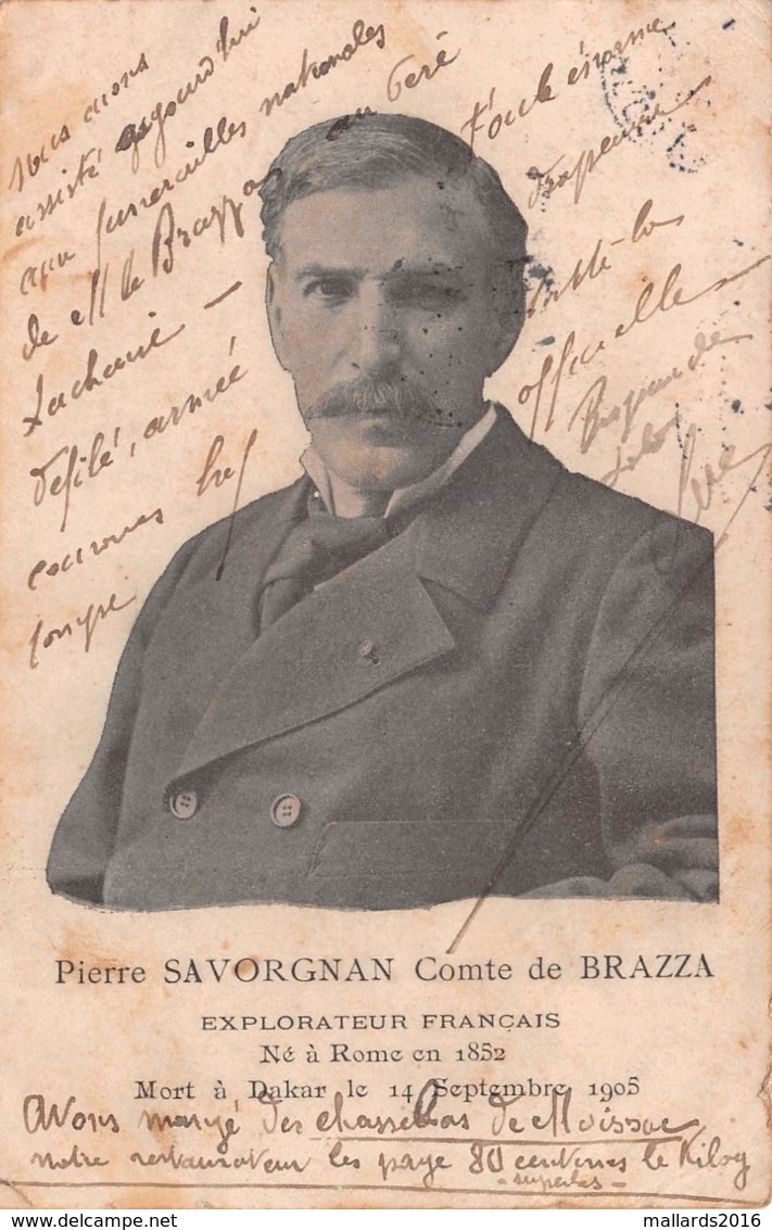 PIERRE SAVORGNAN COMTE DE BRAZZA - EXPLORATEUR FRANÇAIS - POSTED IN 1905 ~ A VINTAGE OLD POSTCARD #9R54 - Historische Figuren