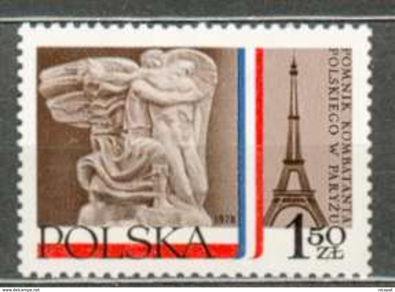 POLAND MNH ** 2413 Monument Aux Combattants Polonais à Paris Tour Eiffel - Ungebraucht