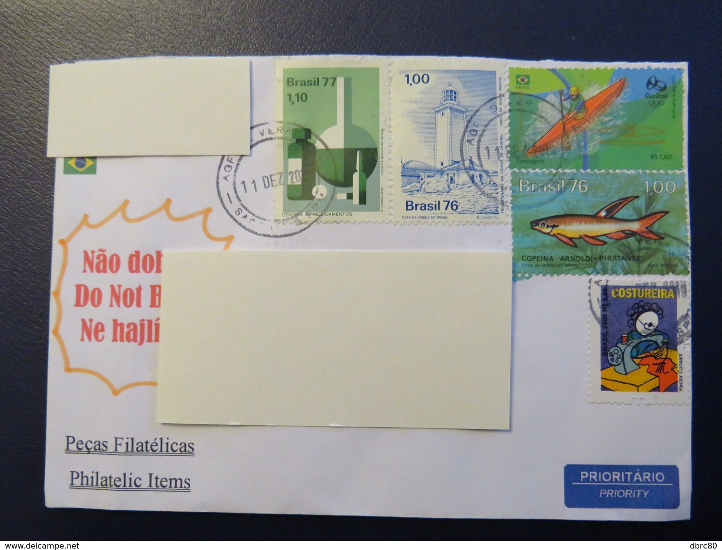 Brazil, Priority Letter To Hungary, Children Drawings, Fish, Lighting Tower - Usados