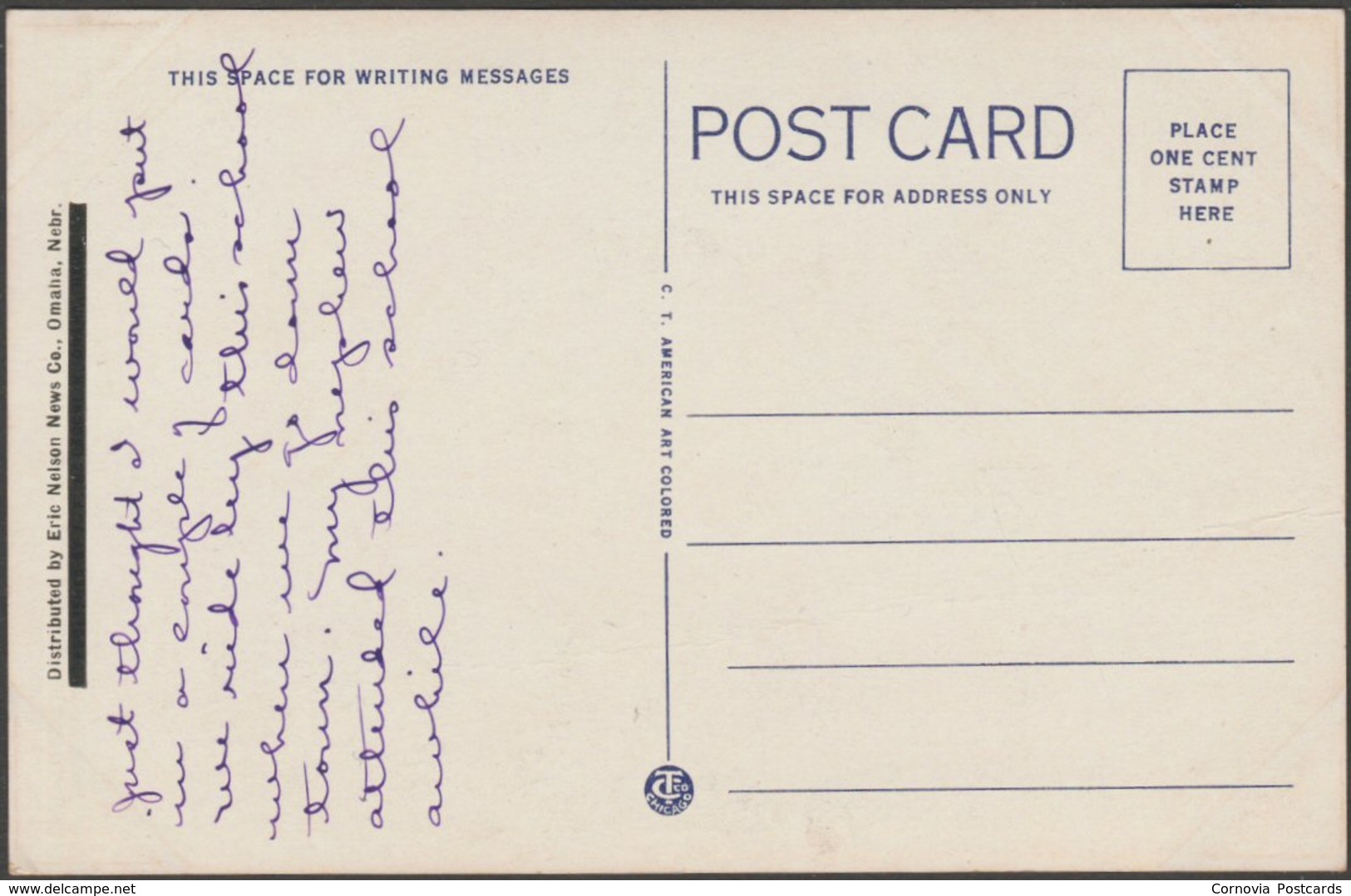 Technical High School, Omaha, Nebraska, C.1930 - Eric Nelson News Co Postcard - Omaha