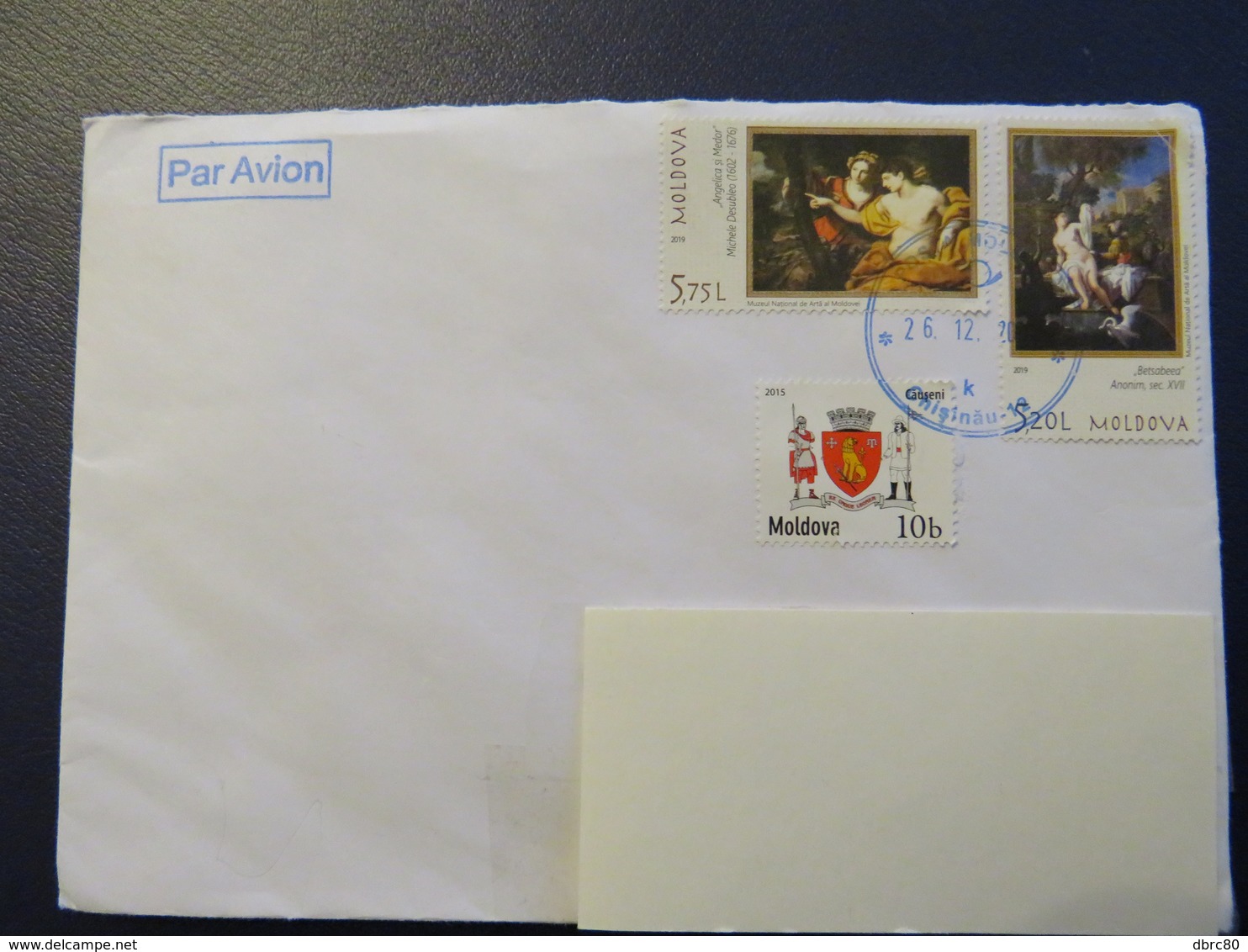 Moldova, Circulated Letter, Paintings 2019, Coat Of Arms 2015,  Postal Stamp Chisinau - Moldawien (Moldau)