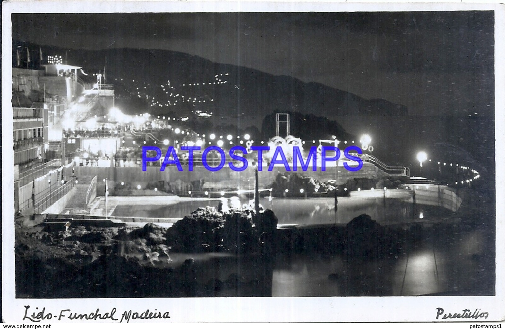 127692 AFRICA MADEIRA FUNCHAL VIEW PARTIAL OF NIGHT POSTAL POSTCARD - Unclassified