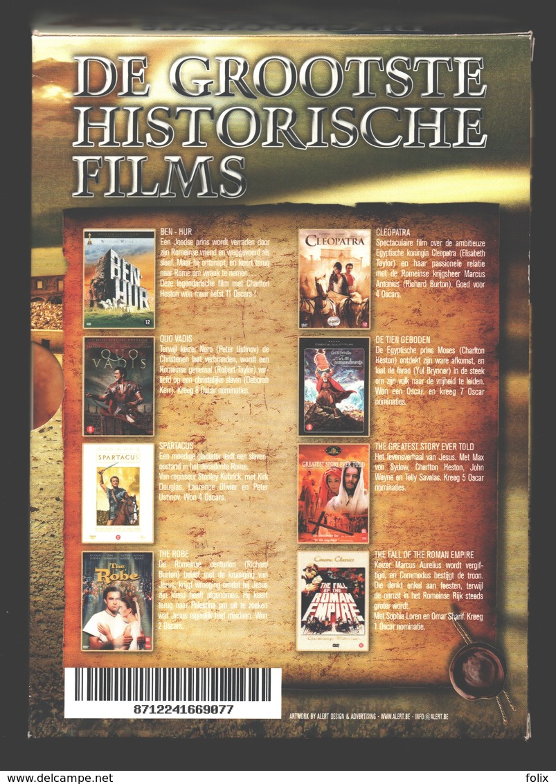 DVD - De Grootste Historische Films 8 DVD Box - Ben-Hur / Cleopatra / Spartacus / Quo Vadis ... - Historical Movie - Klassiekers