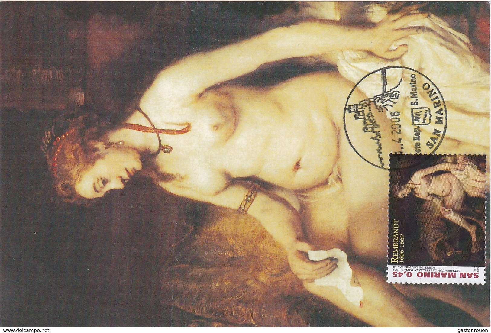 Carte Maximum Peinture 2006 Rembrandt San Marin - Storia Postale