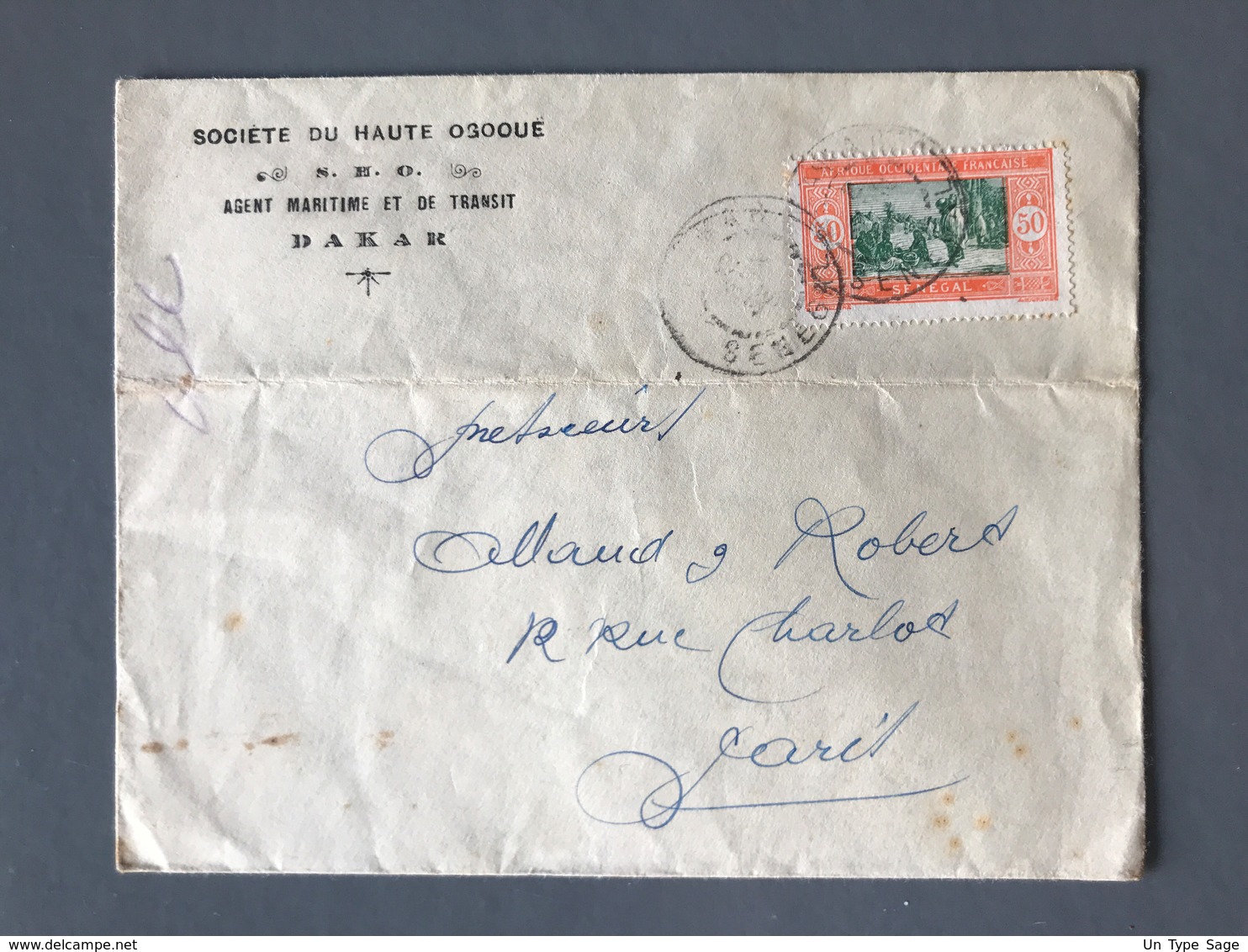 Sénégal Lettre De Dakar Pour Paris - (B1596) - Briefe U. Dokumente