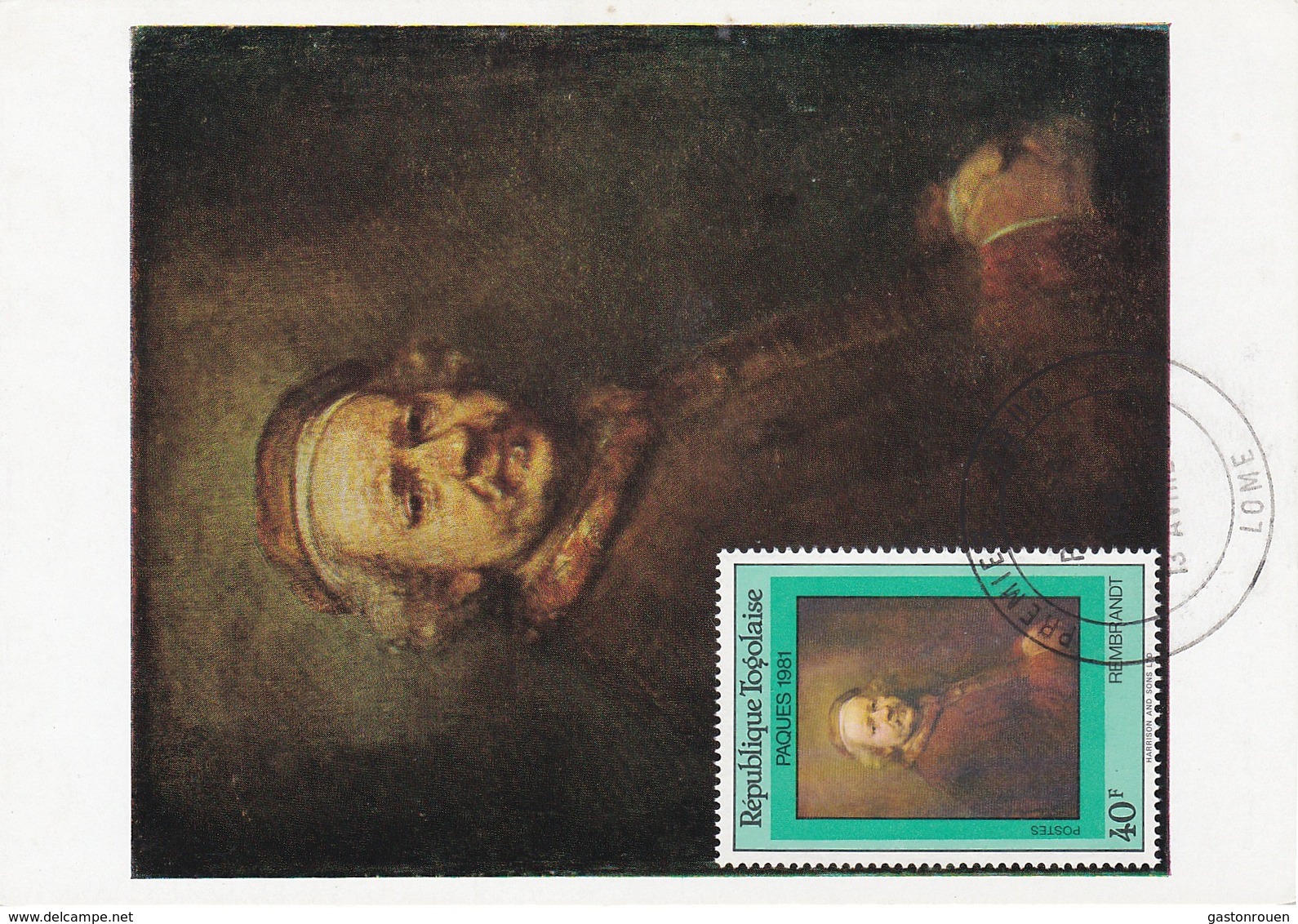 Carte Maximum Peinture Rembrandt 1981 Togo - Togo (1960-...)