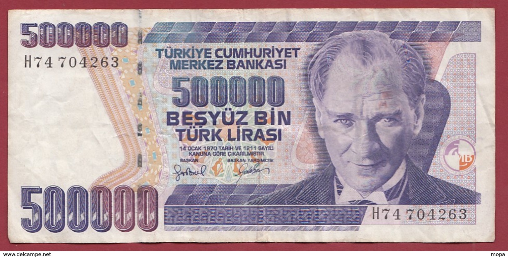 Turquie 500000 Lira 1998 Dans L 'état - Turkey