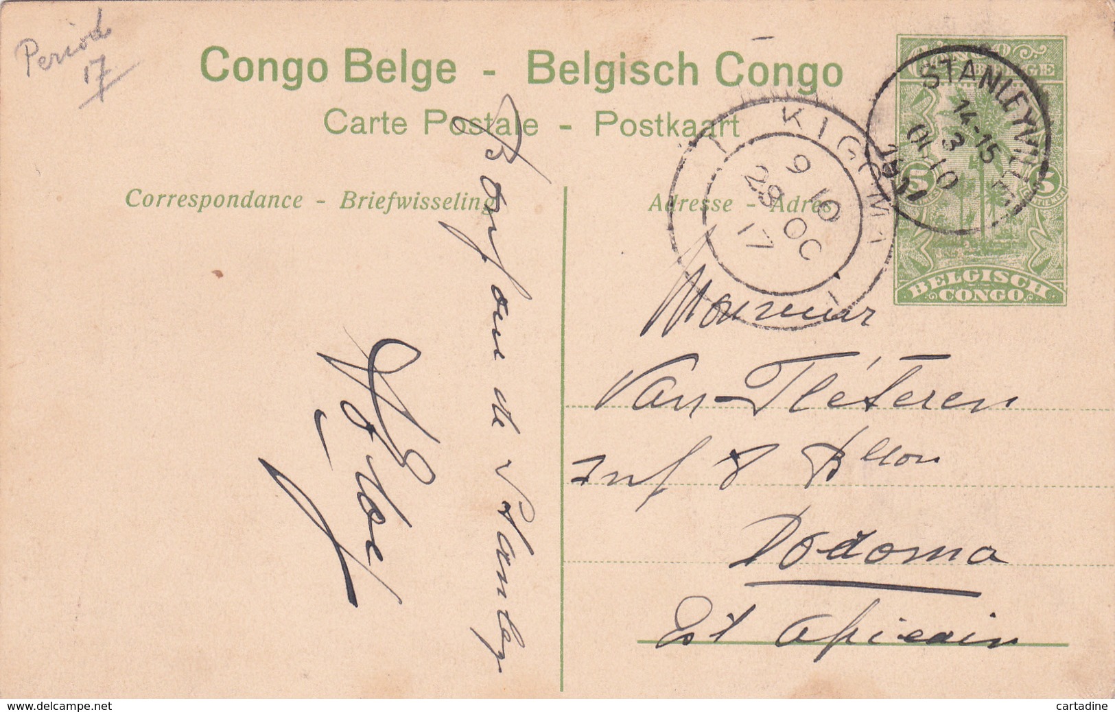 Entier Postal  Congo Belge/ Belgisch Congo - Kitobola - Irrigation Des Rizières - Le Canal Principal -  N° 56 - 1917 - Interi Postali