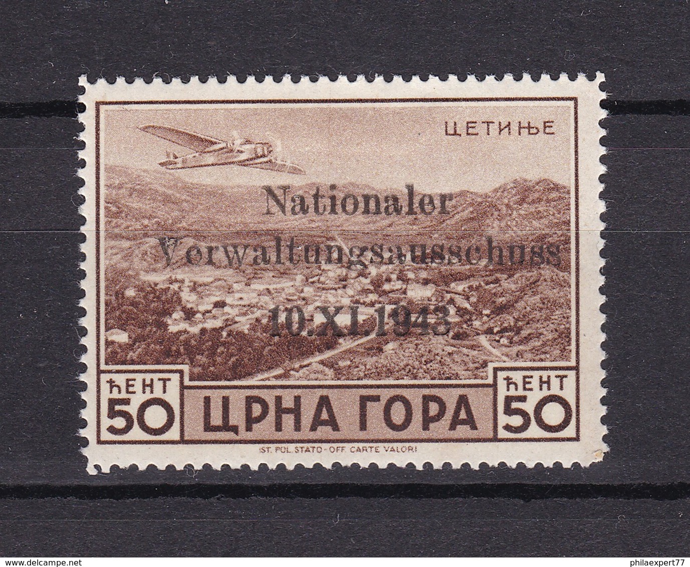 Montenegro - 1943 - Michel Nr. 15 - Ungebr. - 30 Euro - Besetzungen 1938-45