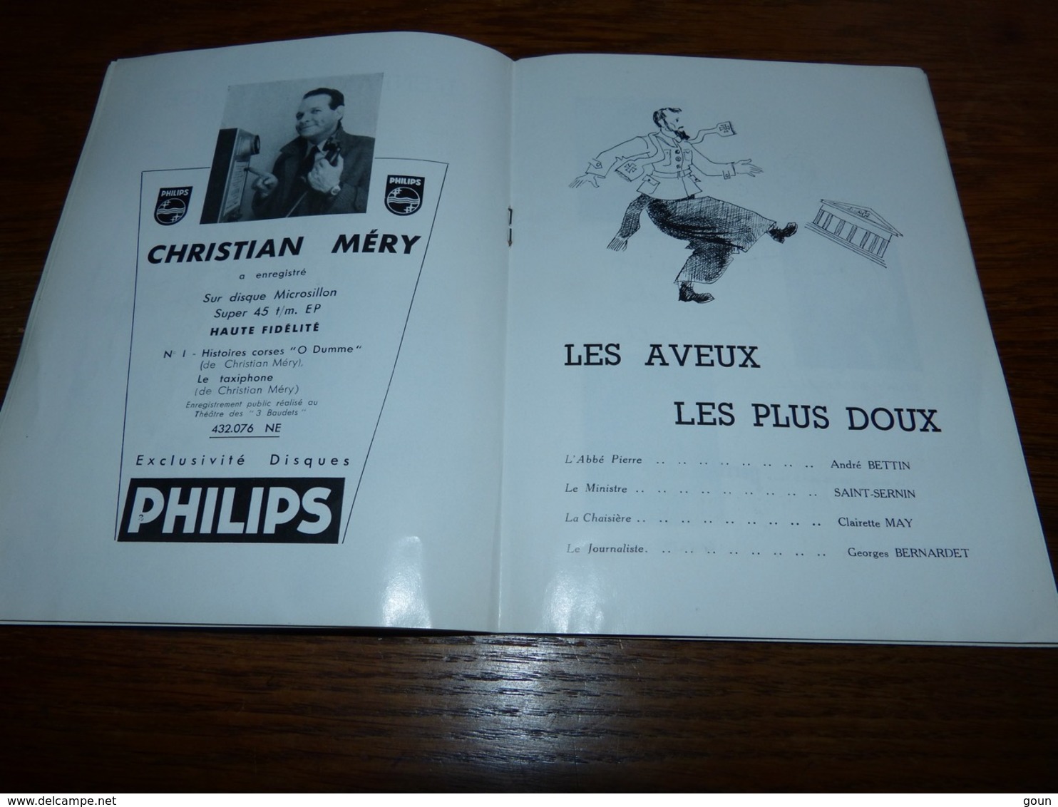 Programme Cabaret Les Deux Anes 24p 1955/56 Pubs SImca Philips Gervais Etc Etc - Programma's