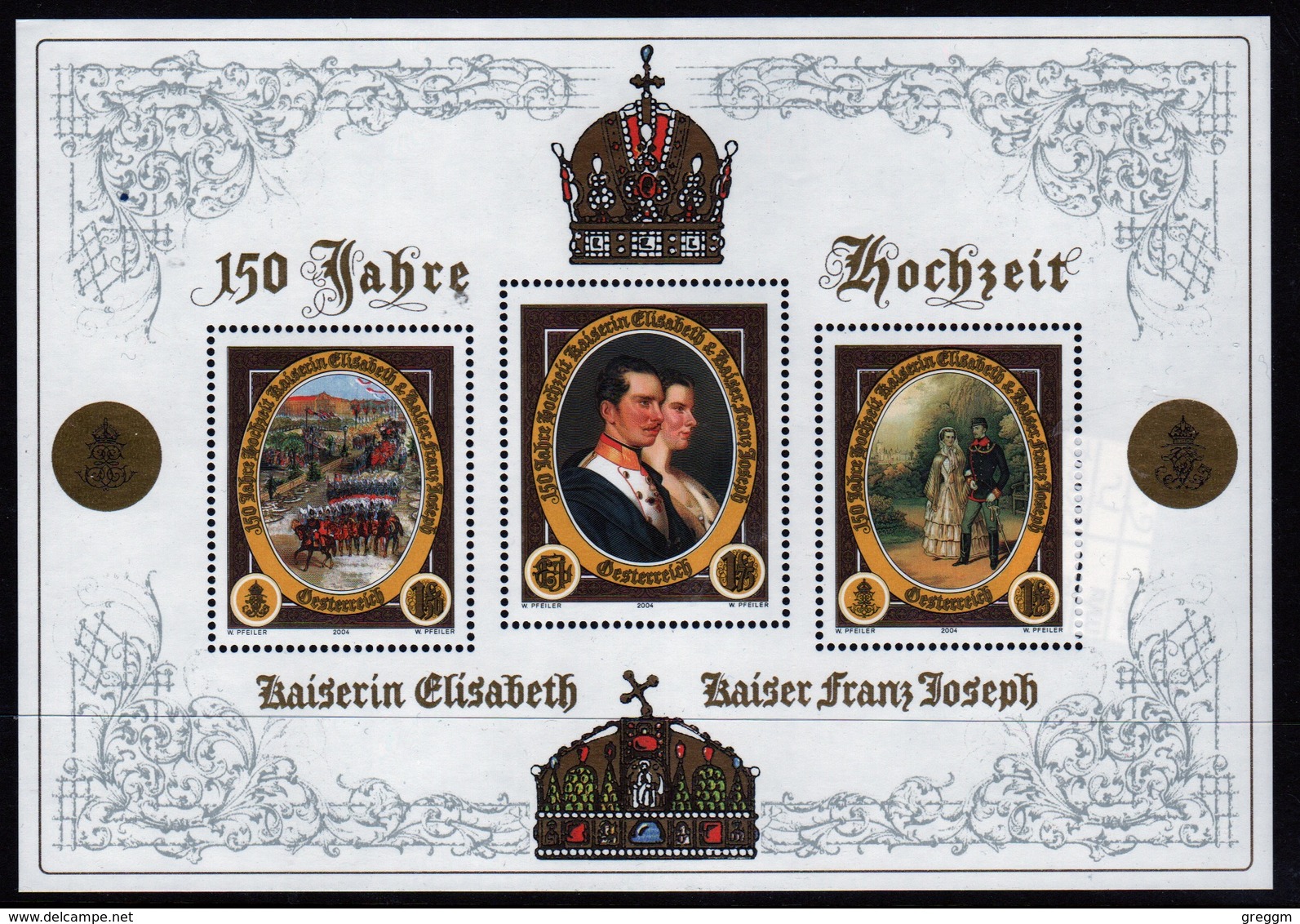 Austria 2004 Mini Sheet Issued To Celebrate 150th Anniversary Of The Royal Wedding. - Blocks & Sheetlets & Panes