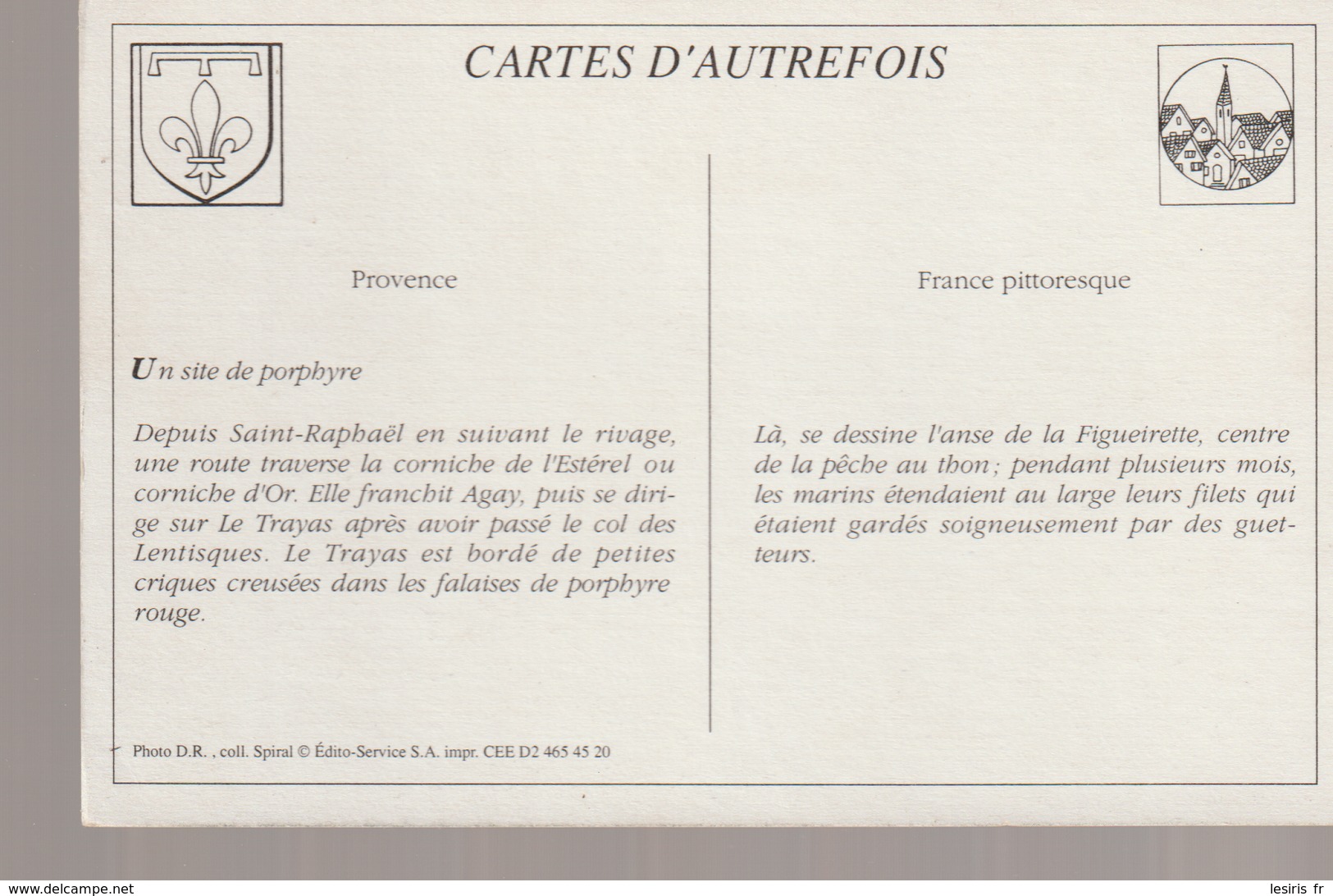 C. P. - LE TRAYAS - LES ROCHERS DE CAZAL DE BEUF - D. R. - CARTES D'AUTREFOIS - REPRODUCTION - PROVENCE - FRANCE PITTORE - Otros & Sin Clasificación