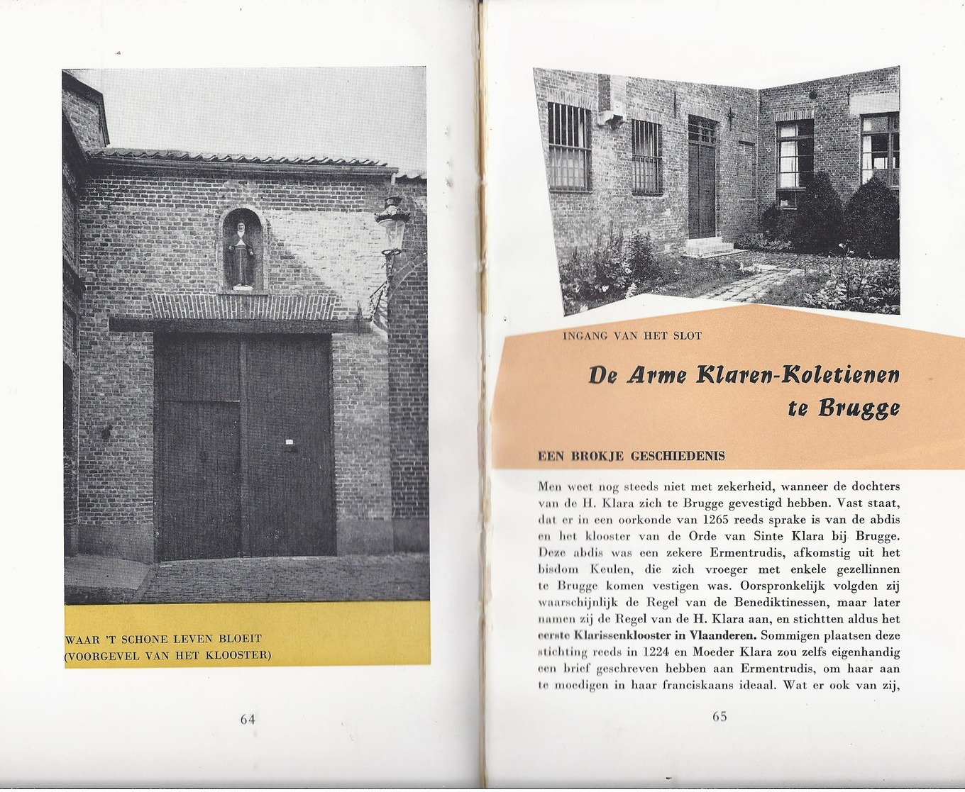 1959 BRUGGE VOORMALIG KLOOSTER ARME KLAREN -  KOLETIENEN MET MEERDERE ILLUSTRATIES - ZELDZAAM NIET TE KOOP OP INTERNET - Vecchi