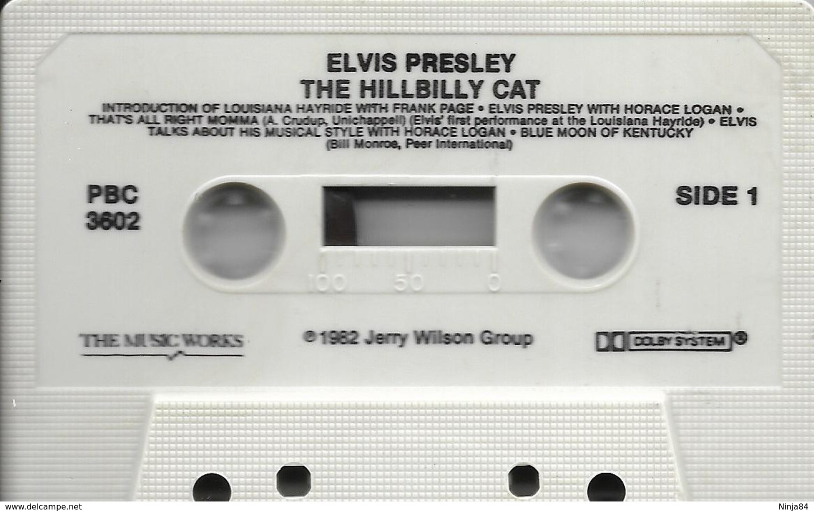 K7 AUDIO   Elvis Presley / Ray Charles  "  The Hillbilly Cat  "  USA - Cassettes Audio