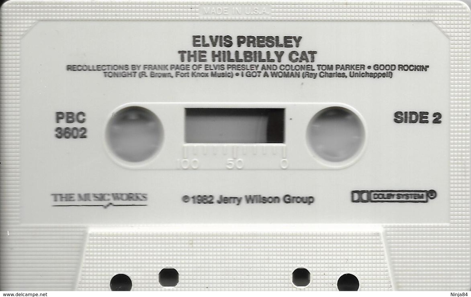 K7 AUDIO   Elvis Presley / Ray Charles  "  The Hillbilly Cat  "  USA - Cassettes Audio