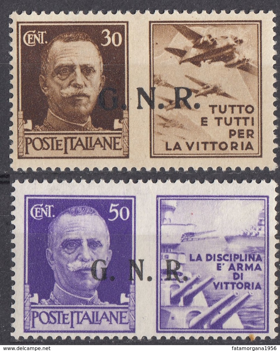 REPUBBLICA SOCIALE ITALIANA - 1943 - Due Valori Nuovi MNH, Propaganda Di Guerra, Come Da Immagine - Kriegspropaganda