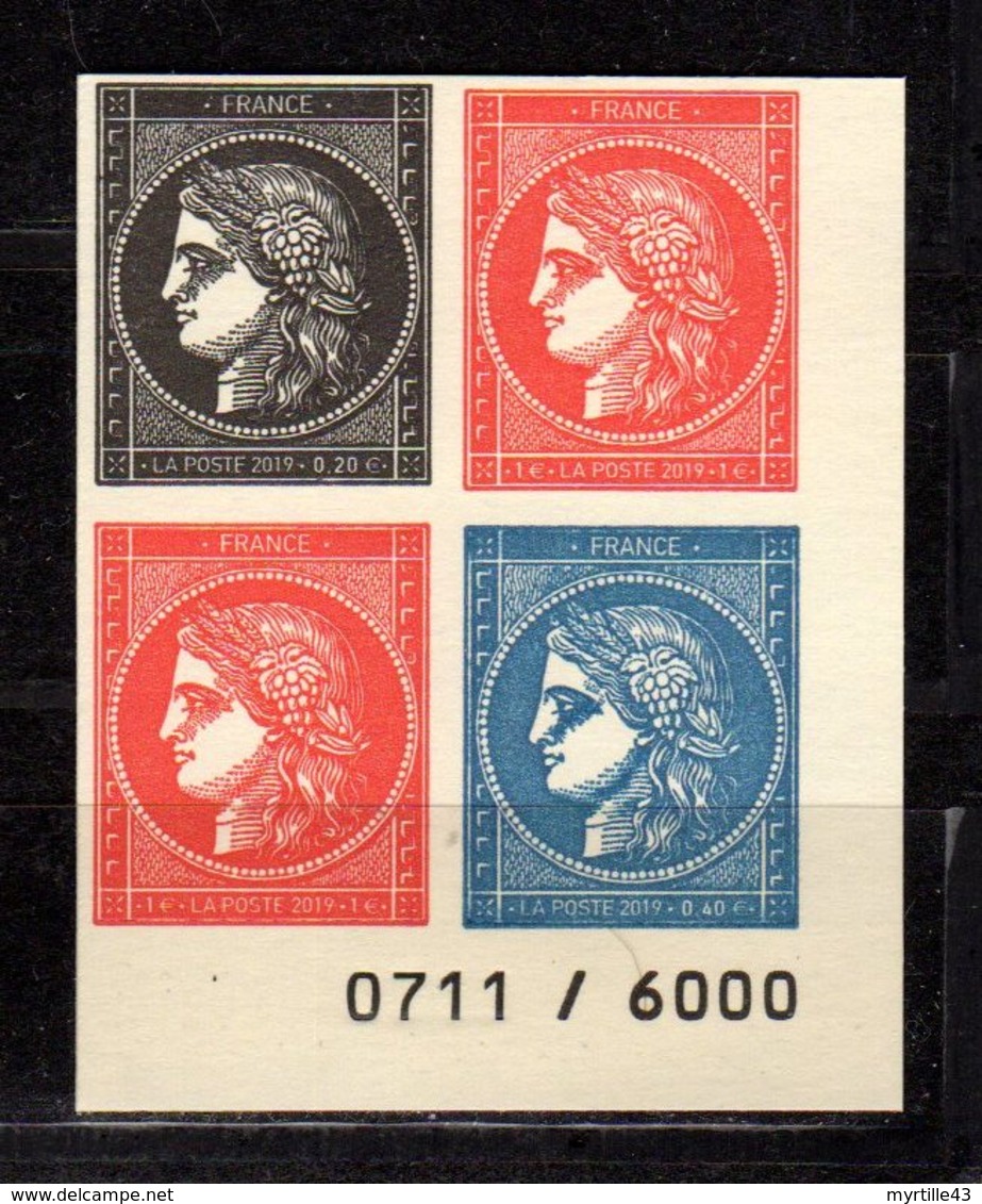 Bloc De 4 Timbres Cérès Provenant Du Livre "La Cérès" Vendu Lors Du Salon D'automne 2019 - Coin Avec Numéro - Neufs