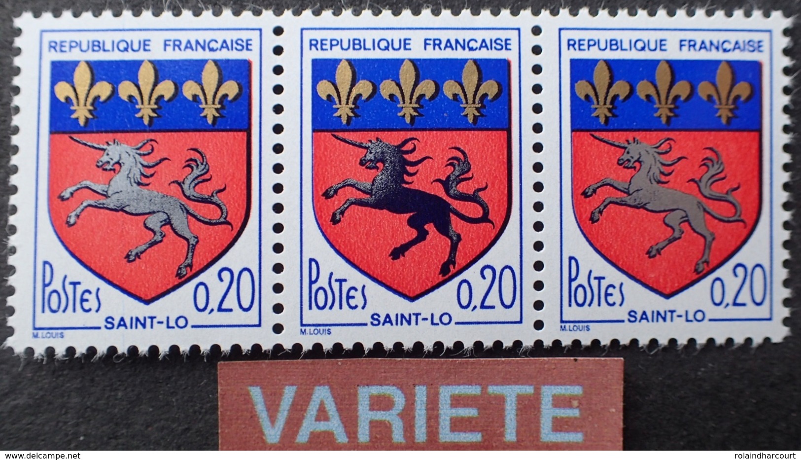 R1949/1691 - 1966 - BLASON DE SAINT-LO - N°1510 TIMBRES NEUFS** - BELLE VARIETE ➤➤➤ Licorne ARGENT Et NOIRE - Neufs