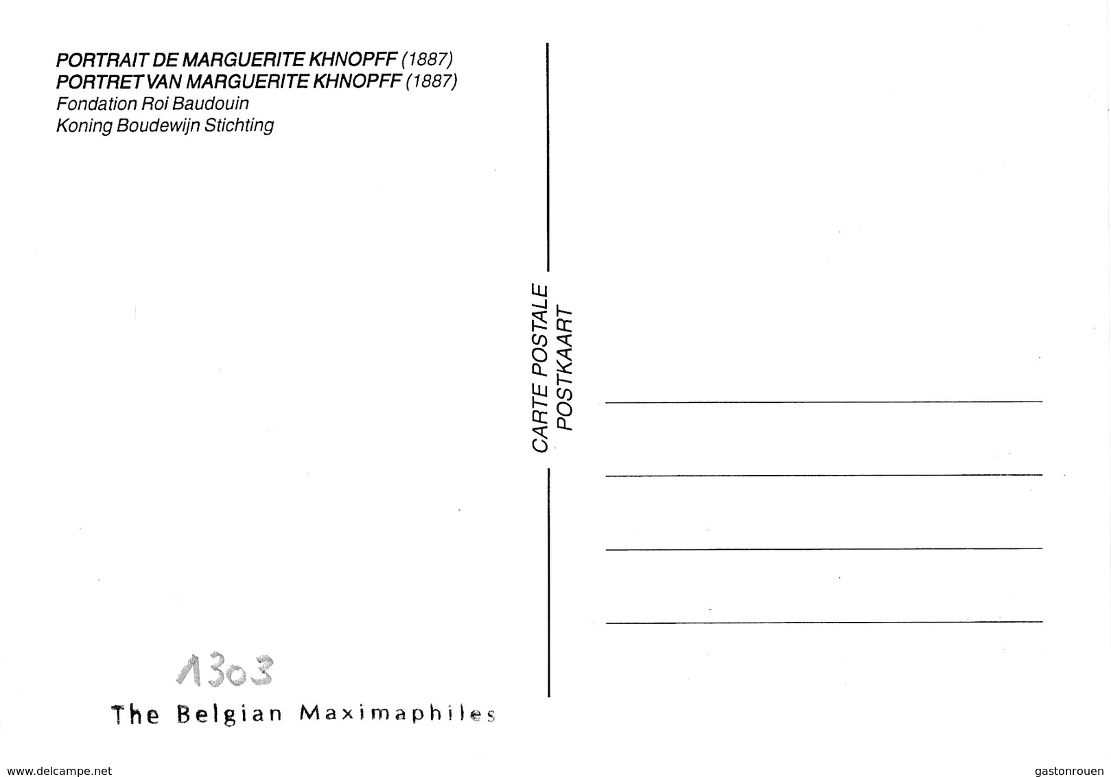 Carte Maximum Peinture Belgique 2004 Fernand Khnopff - 2001-2010