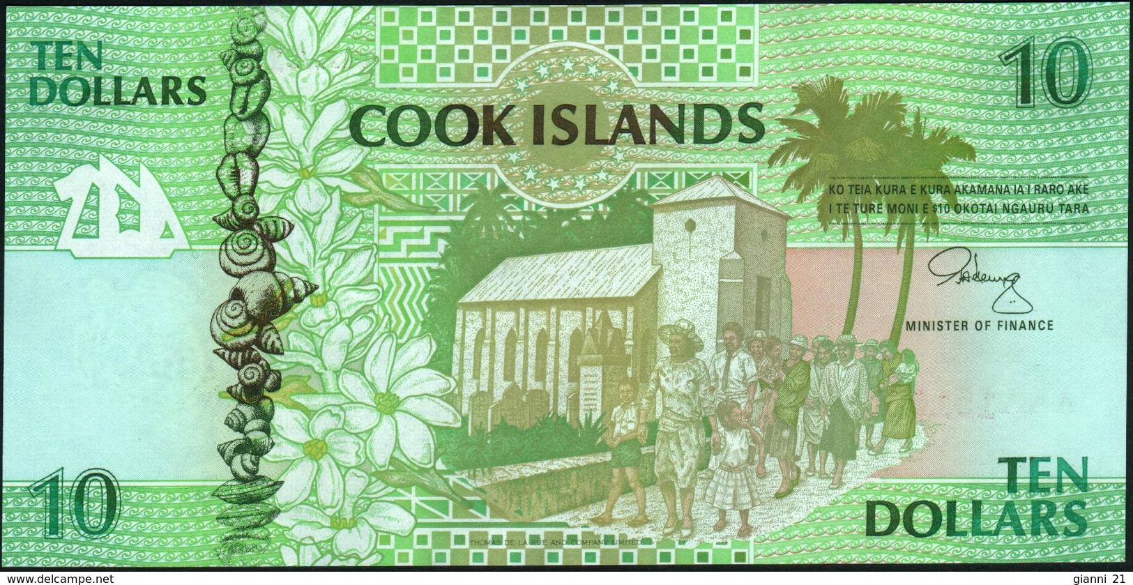 COOK ISLANDS - 10 Dollars Nd.(1992) {Ministry  Of Finance} UNC P.8 - Isole Cook