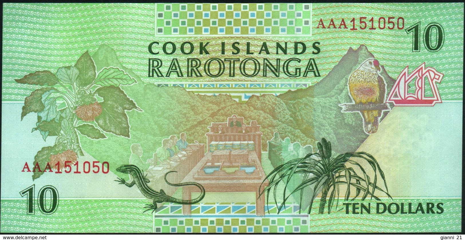 COOK ISLANDS - 10 Dollars Nd.(1992) {Ministry  Of Finance} UNC P.8 - Isole Cook