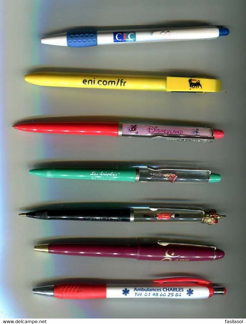 Lot 7 Stylos à Bille Publicitaires - Stylos