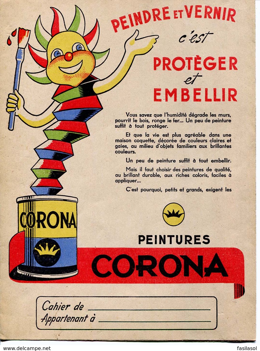 Protége-cahier : Peinture CORONA - Années 60's - Farben & Lacke