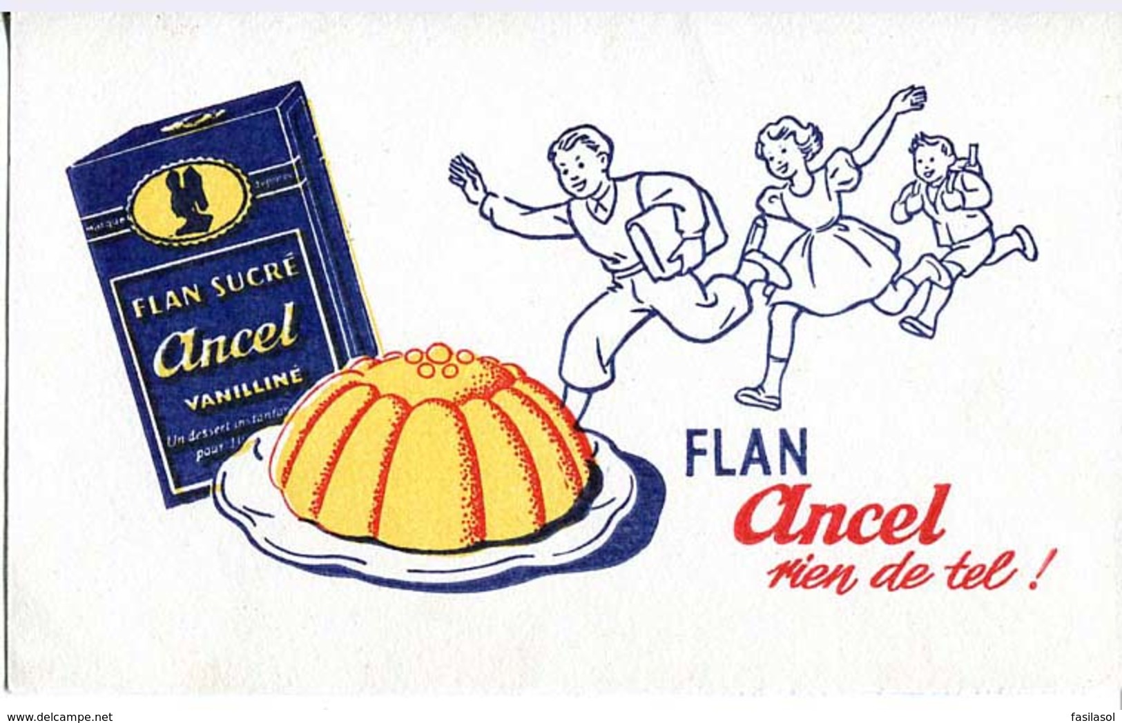 Buvard Publicitaire : Flan ANCEL - Sucreries & Gâteaux