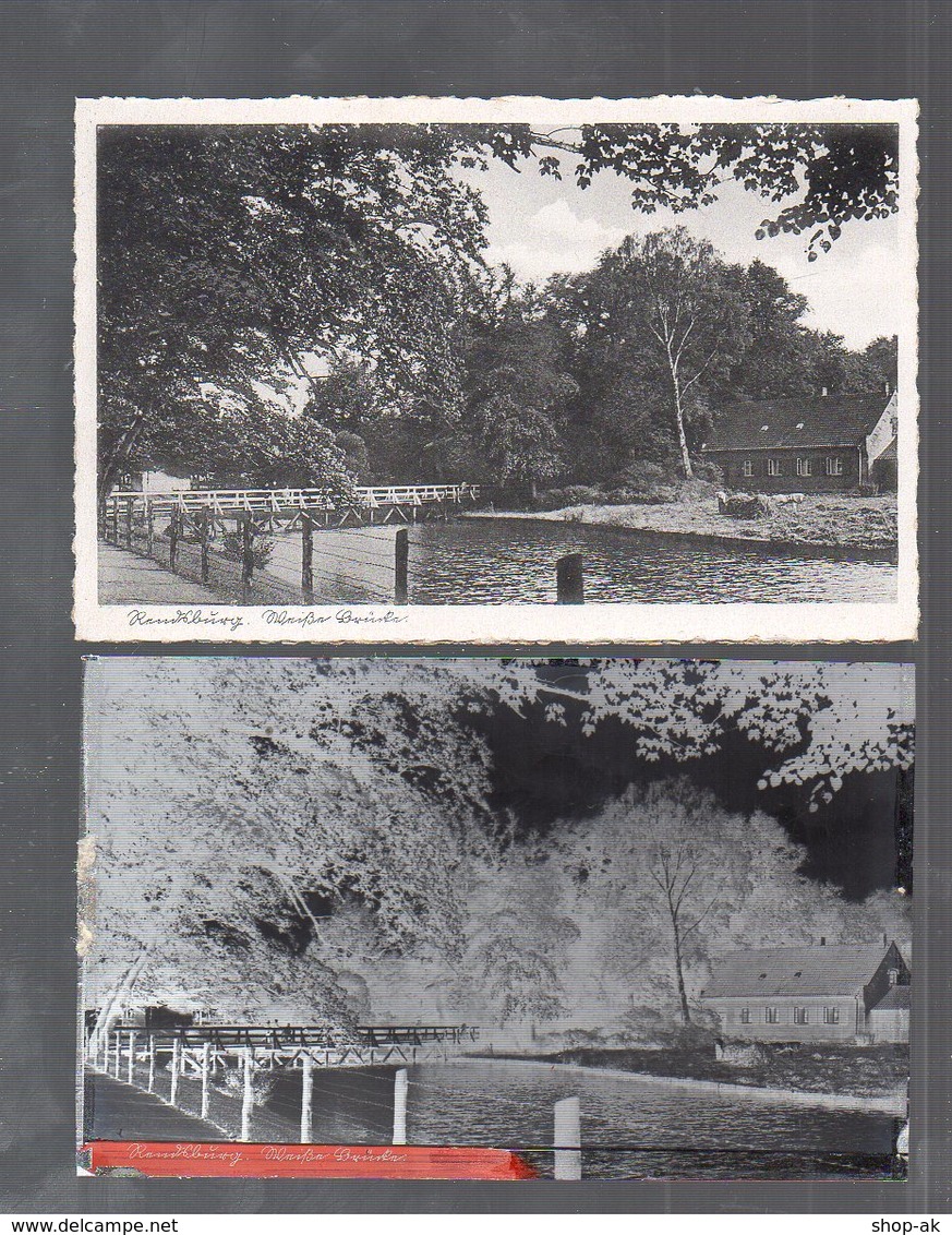 Y14819/ Rendsburg  Weiße Brücke AK + Negativ Ca.1940 - Rendsburg