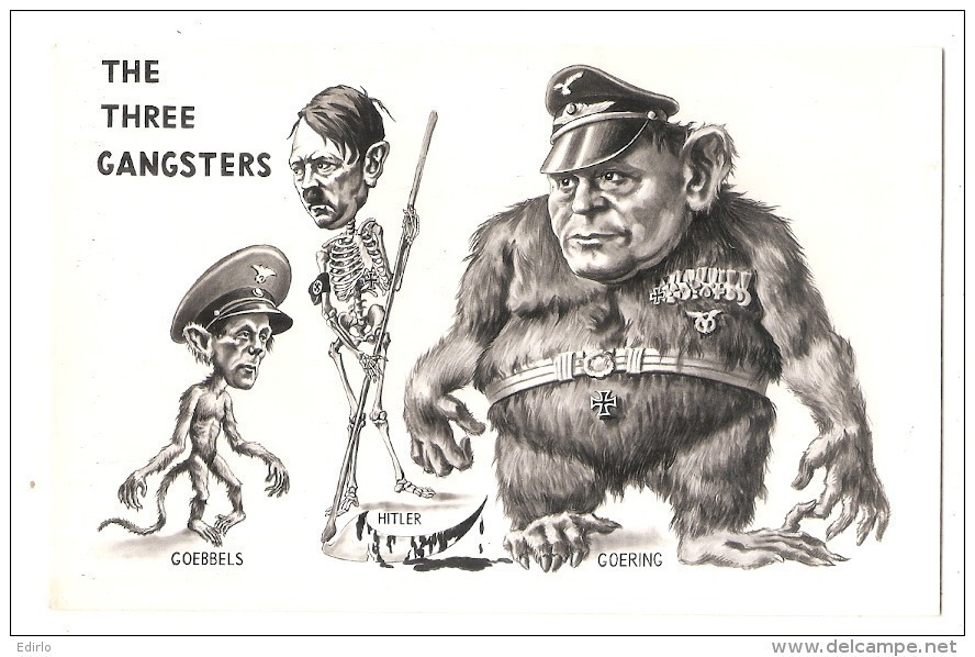 ***  Illustrateur - PROPAGANDE ANTI NAZIS -The Three Gangsters - Excellent état - - Guerra 1939-45