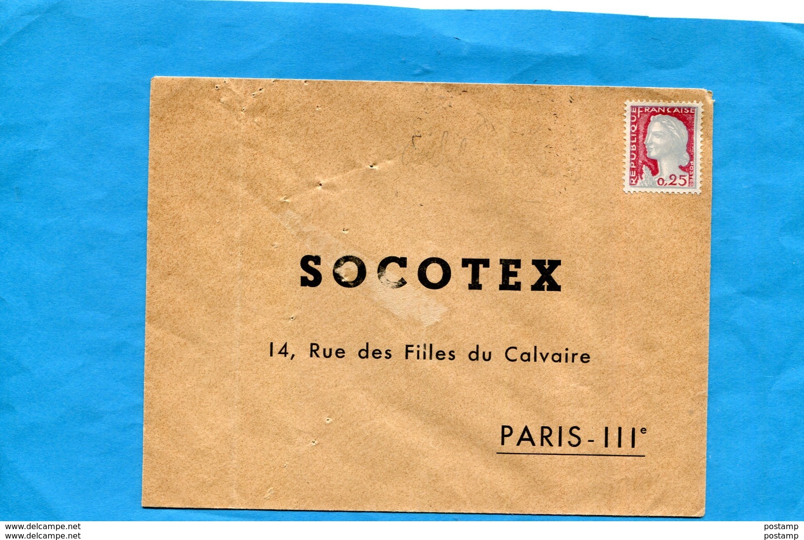 Variété-enveloppe Réponse  Pour "SOCOTEX" Non Utilisée - Avec Timbre 1263 Decaris-visage En Decalé Double - Briefe U. Dokumente