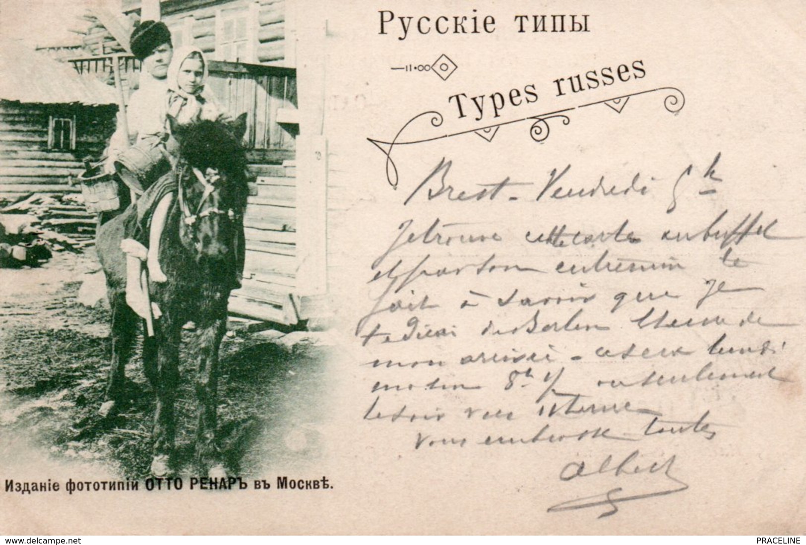 TYPES RUSSES-1898-COUPLE A CHEVAL - Russie