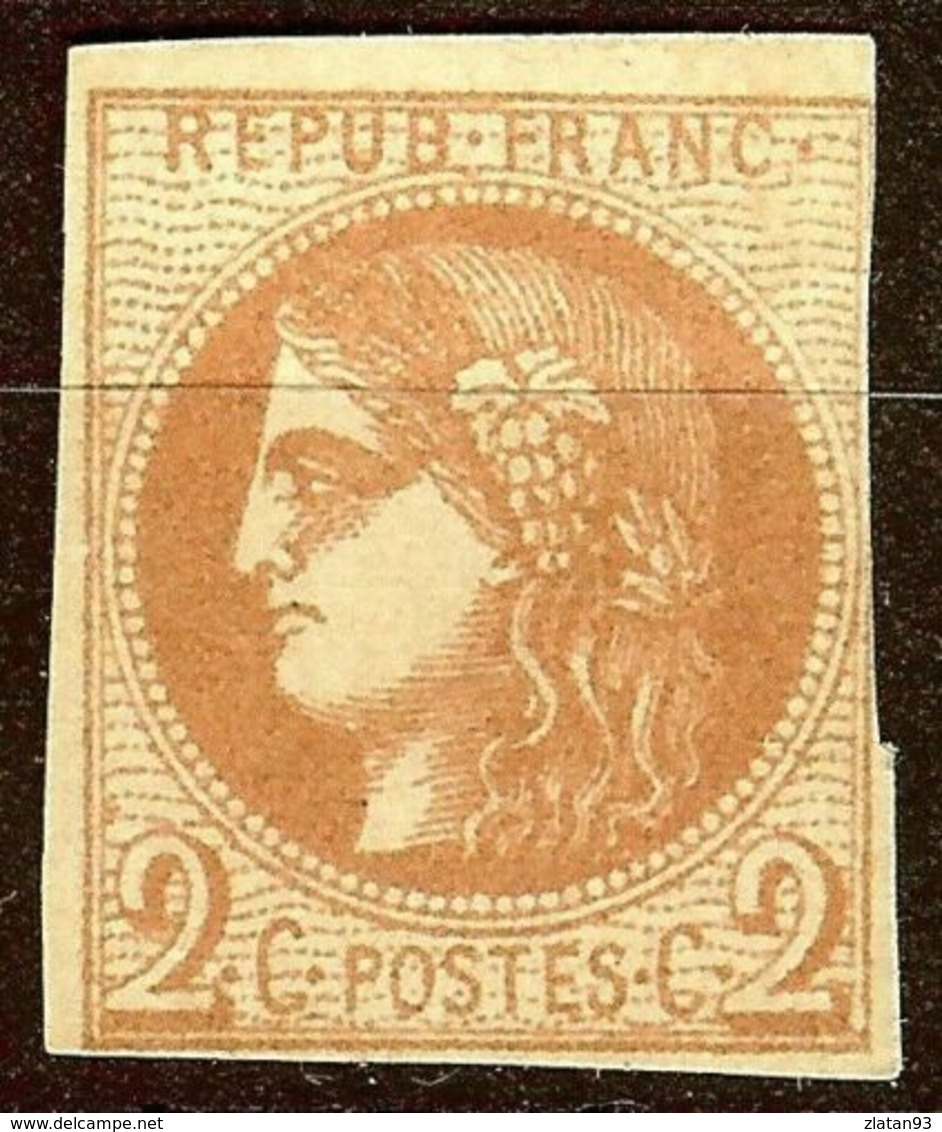 SUPERBE BORDEAUX N°40 B 2c Brun-Rouge NEUF Sans GOMME Cote 400 € PAS AMINCI - 1870 Bordeaux Printing