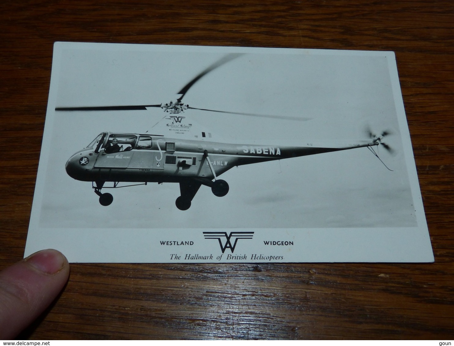 Carte Hélicoptère Sabena Westland Widgeon - Hélicoptères