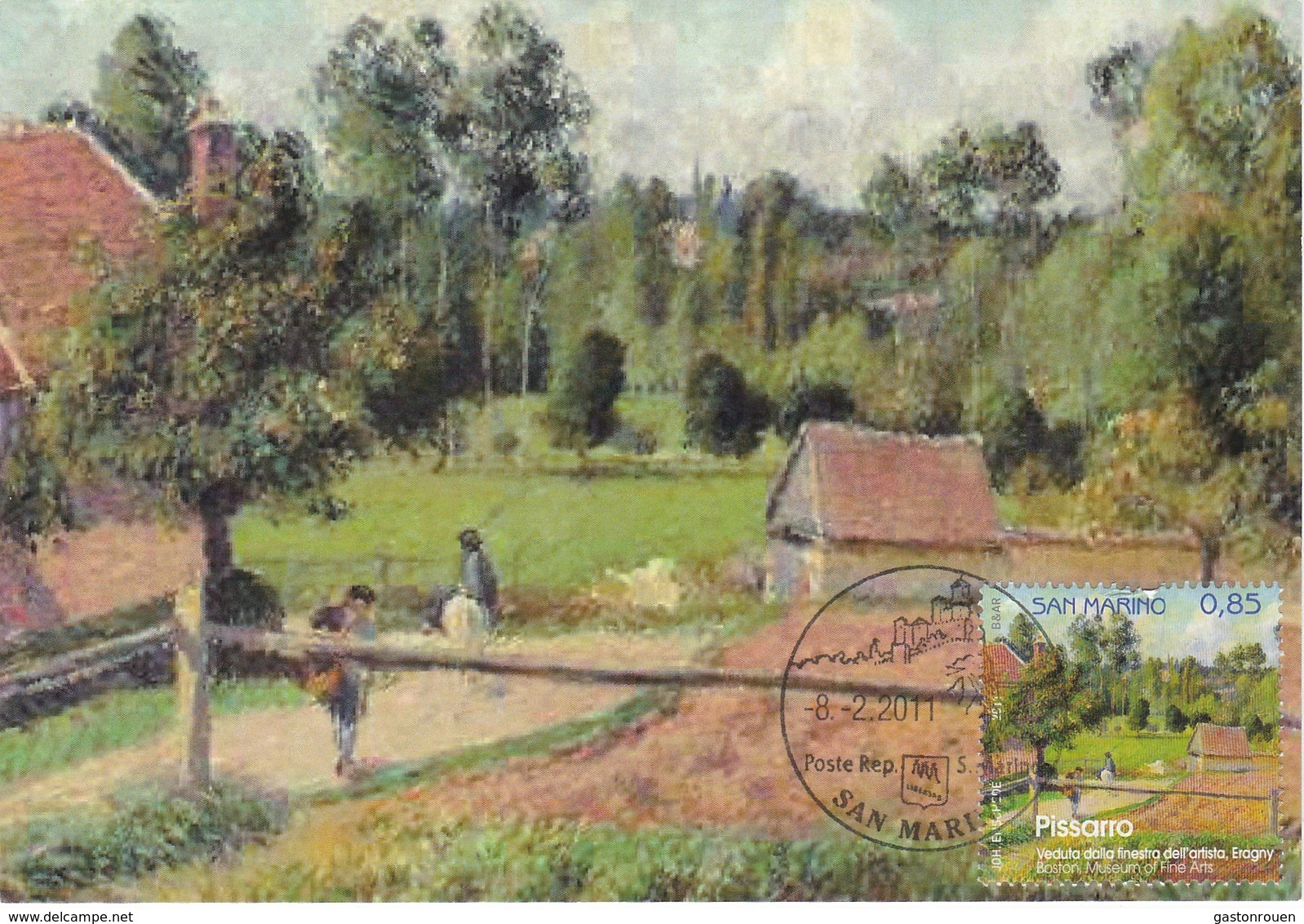 Carte Maximum Peinture San Marin Marino 2011 Pissaro - Storia Postale