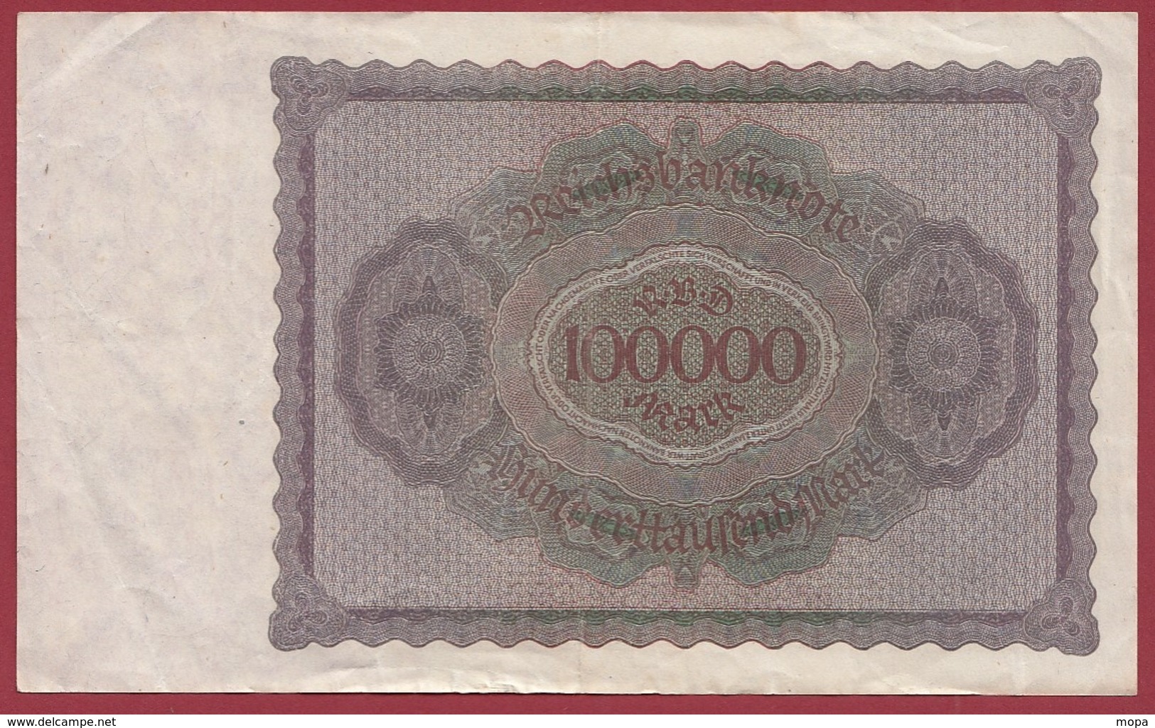Allemagne 100000 Mark Du 01/02/1923  Dans L 'état - 100000 Mark