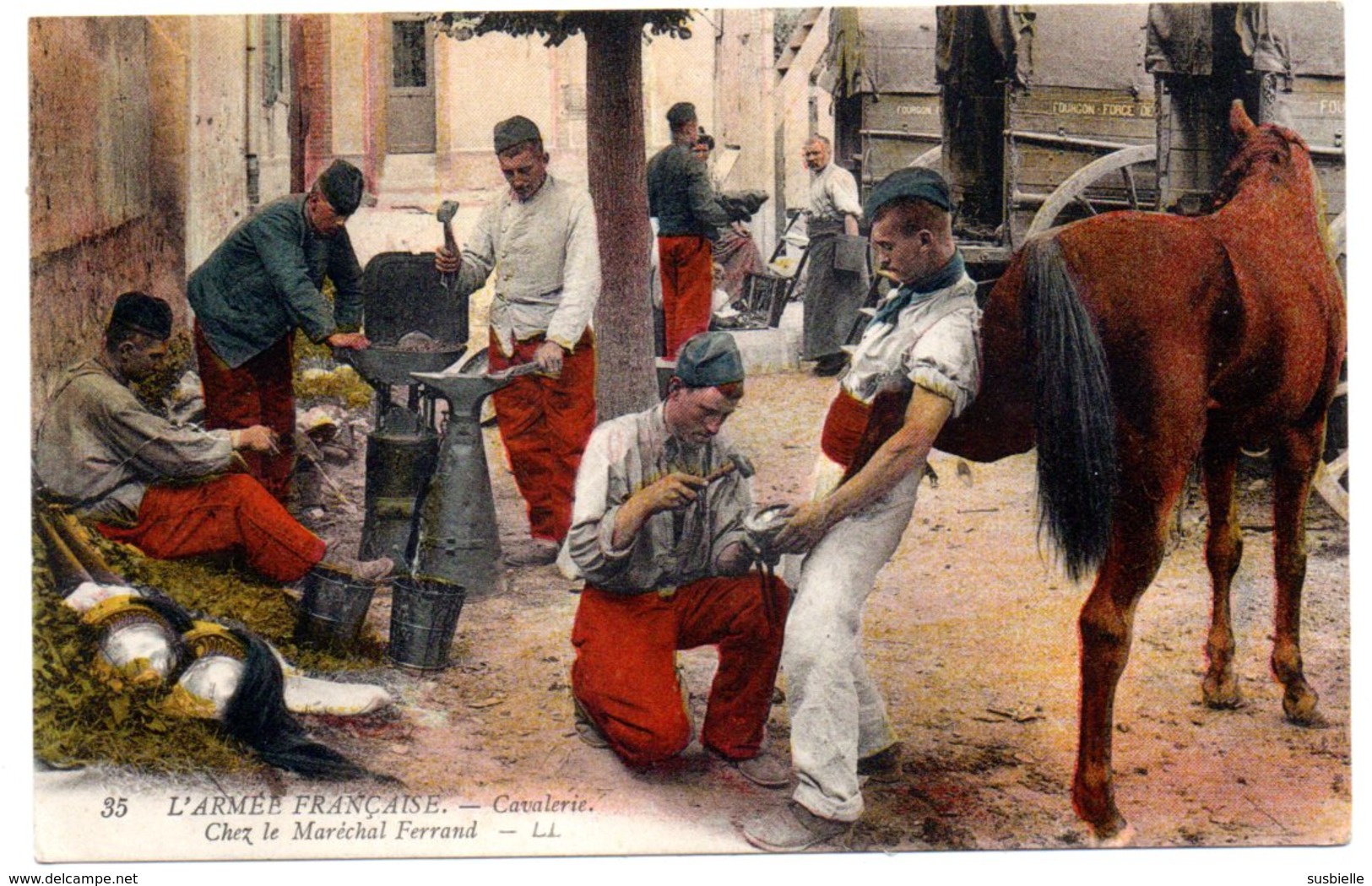 CPA. -   Armée Française Cavalerie , Chez Le Maréchal Ferrand  -- écrite - War 1914-18