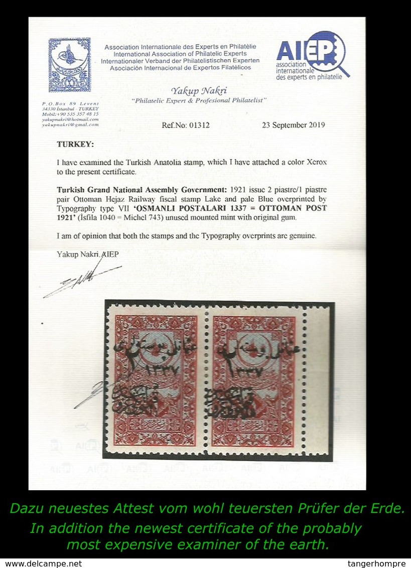 TURKEY ,EARLY OTTOMAN SPECIALIZED FOR SPECIALIST, SEE...Mi. Nr. 743 H - Mayo 83 H -RRR- - 1920-21 Kleinasien
