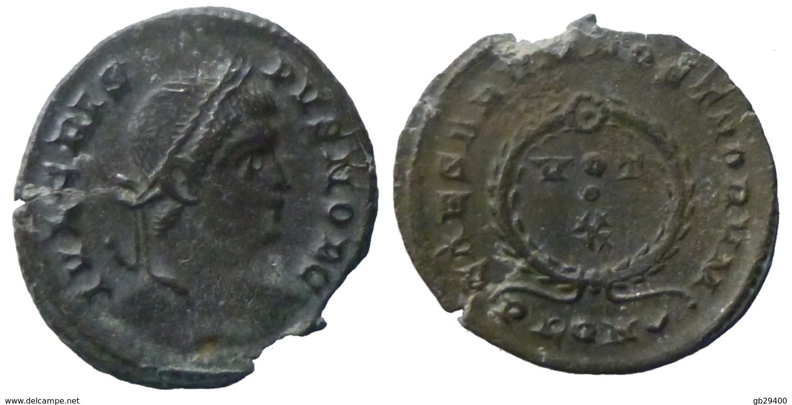 Crispus César - AE Follis Réduit - CAESARVM NOSTRORVM - VOT X  - Londres (8702) - The Christian Empire (307 AD To 363 AD)