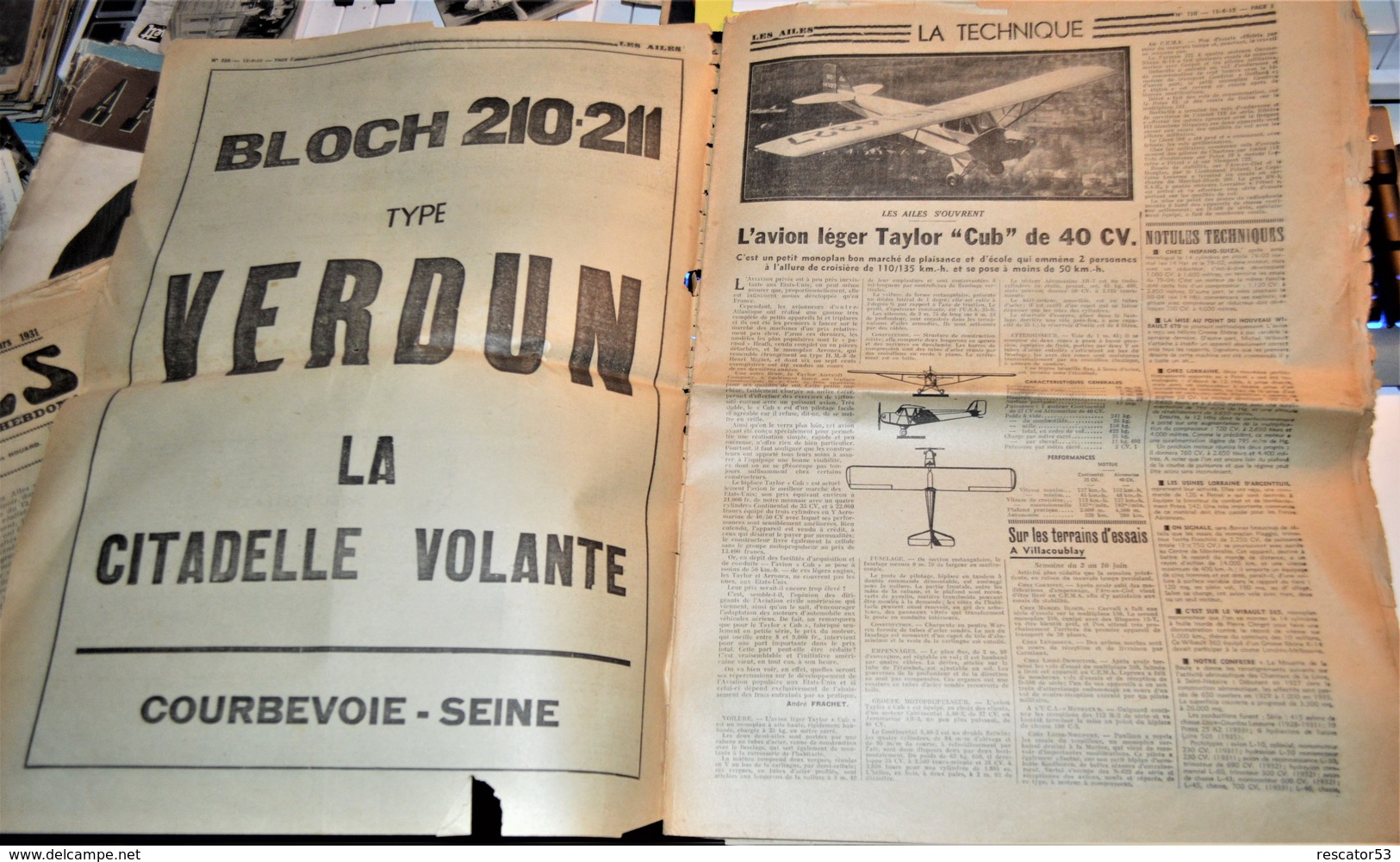Rare Journal Les Ailes Journal Hebdomadaire De La Locomotion Aérienne 13 Juin 1935 - Flugzeuge