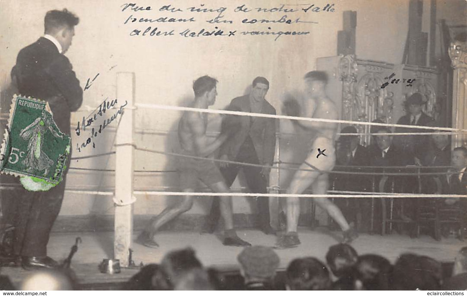 Thème: Sport  Boxe  Photo D'un Combat A Saint Gilles Belgique  ( Photographe Rue Bréart )     (voir Scan) - Boxing