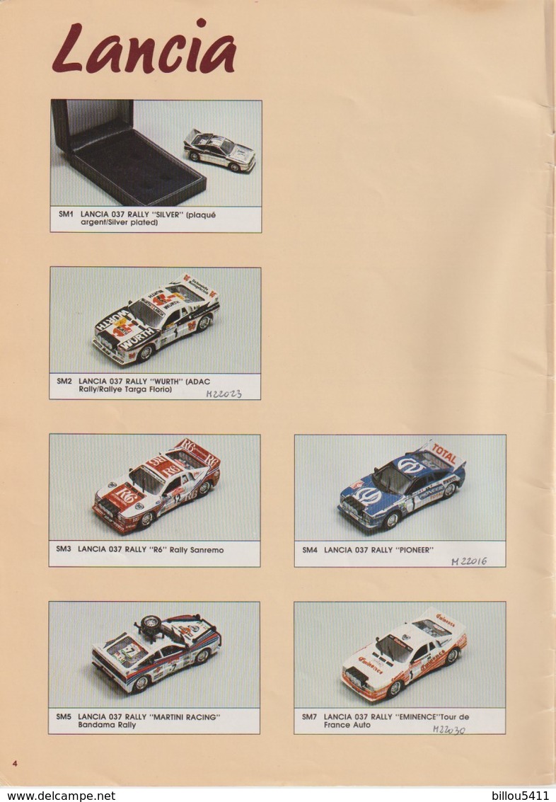 Catalogue Vitesse 1986 Véhicules Miniatures ; Voitures : Lancia ; Porche ; Cadillac ; Jaguar ; Camions : Saurer - Other & Unclassified