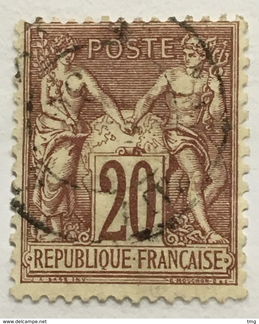 Timbre France YT 67 1876-78 Type SAGE (type I) 20 C Brun-lilas (côte 20 Euros) – 12 - 1876-1878 Sage (Type I)