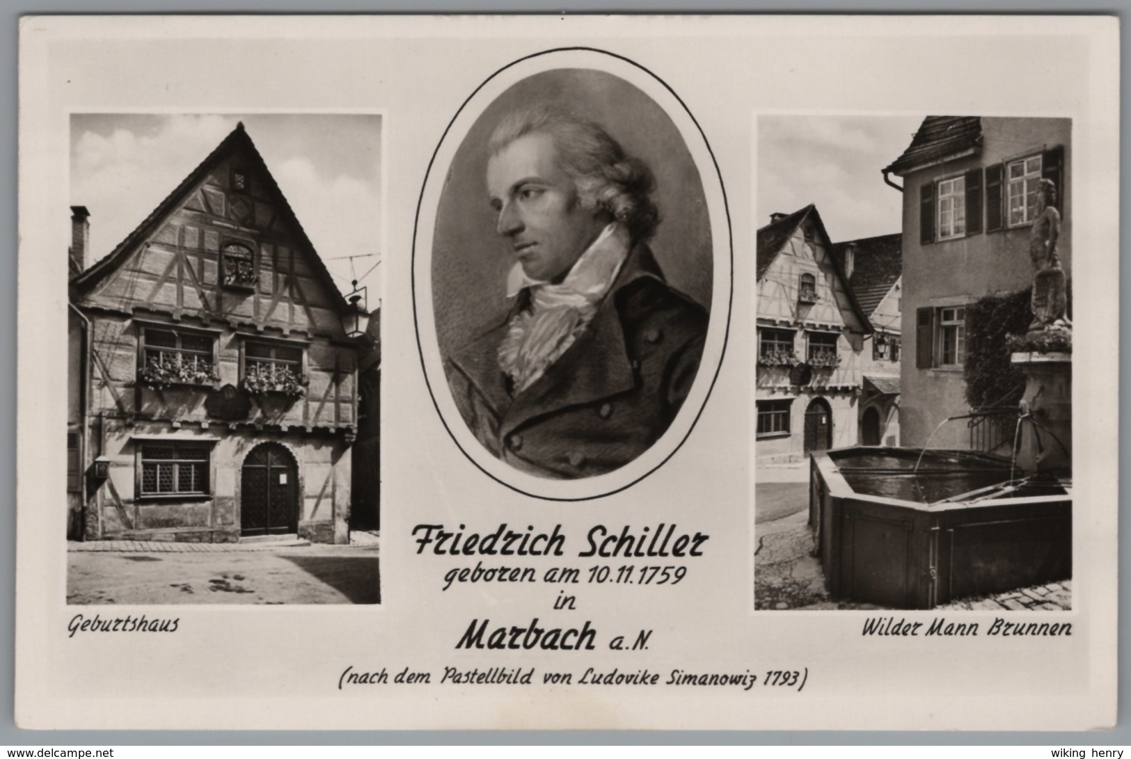 Marbach Am Neckar - S/w Mehrbildkarte 4   Friedrich Schiller - Marbach