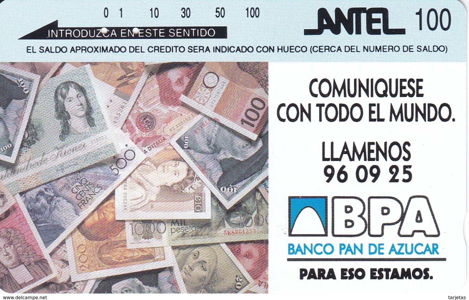 24 TARJETA TAMURA DE URUGUAY DEL BPA (BILLETE-BANKNOTE) - Uruguay