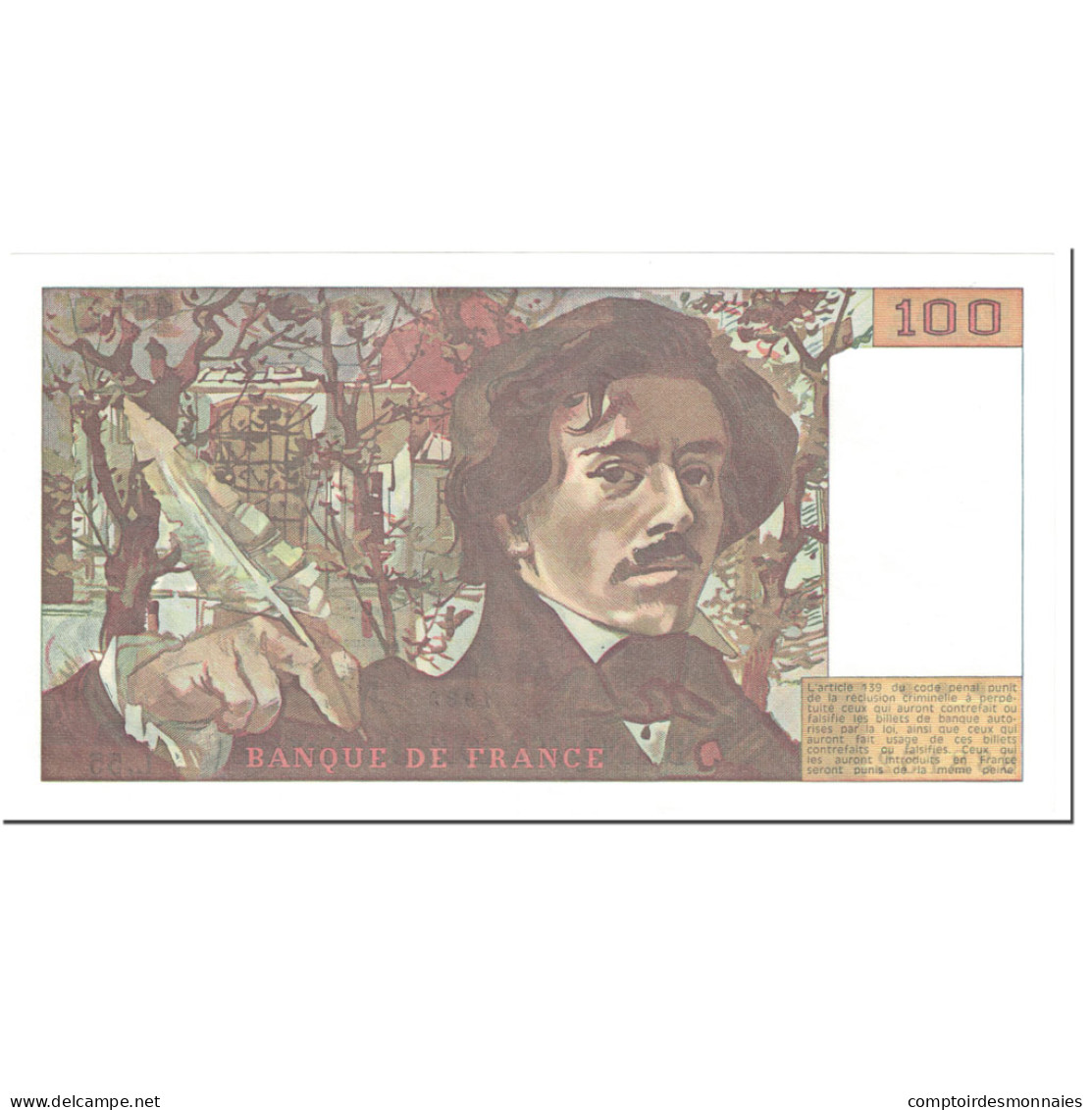 France, 100 Francs, Delacroix, 1982, Undated (1982), NEUF, Fayette:69.6, KM:154b - 100 F 1978-1995 ''Delacroix''