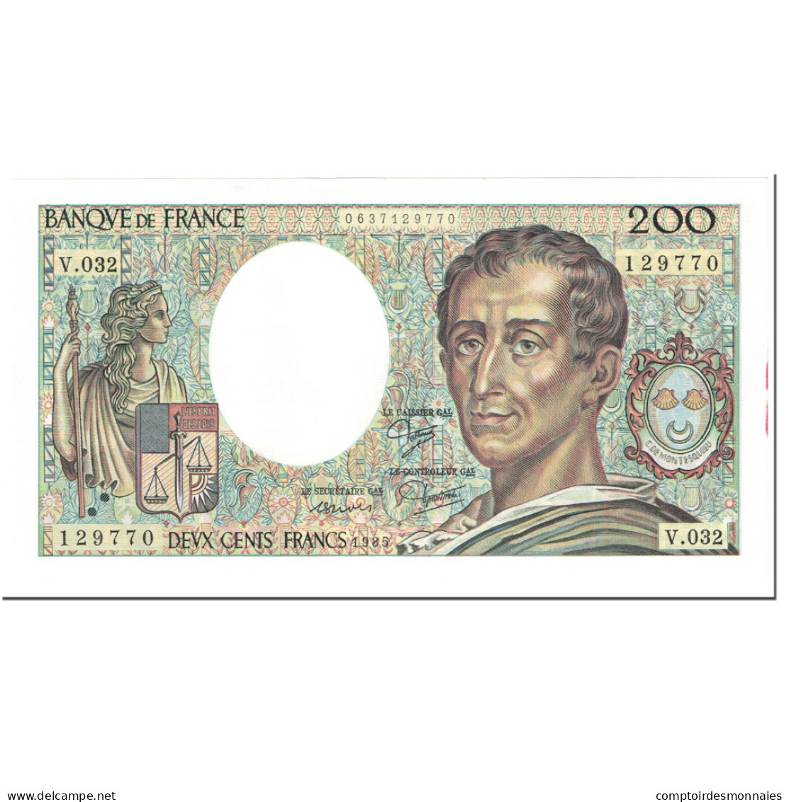 France, 200 Francs, Montesquieu, 1985, Undated (1985), SUP, Fayette:70.5 - 200 F 1981-1994 ''Montesquieu''