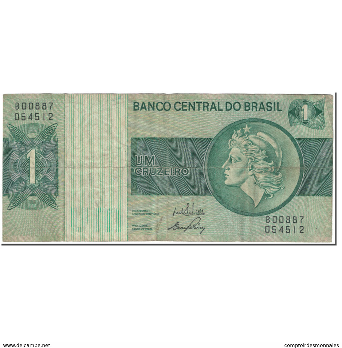 Billet, Brésil, 1 Cruzeiro, 1972, Undated (1972), KM:191Aa, TB - Brazil