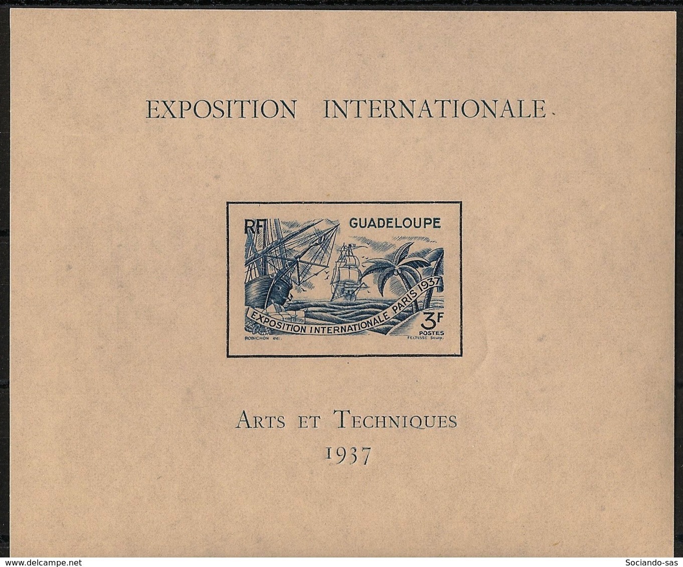 Guadeloupe - 1937 - Bloc Feuillet BF N°Yv. 1 - Exposition Internationale - Neuf Luxe ** / MNH / Postfrisch - Nuevos